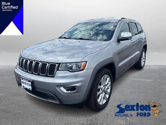 2017 Jeep Grand Cherokee Limited in Billet Silver Metallic Clearcoat — front three-quarter view