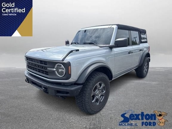 2023 Ford Bronco Base in Iconic Silver Metallic — front three-quarter view