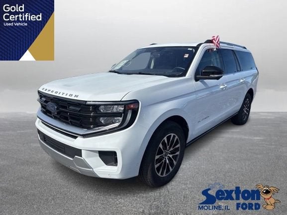 2025 Ford Expedition Max Platinum in Oxford White — front three-quarter view
