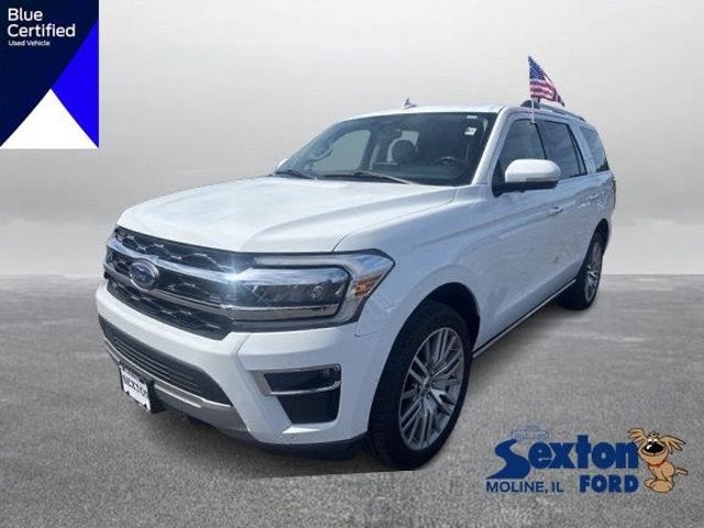 2022 Ford Expedition Max Limited in Oxford White — front three-quarter view