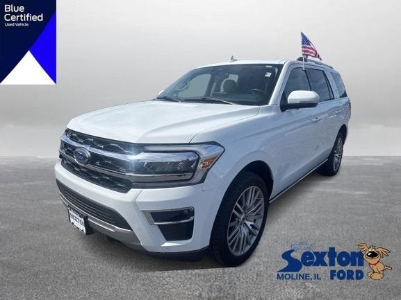 2022 Ford Expedition Limited in Oxford White — front three-quarter view