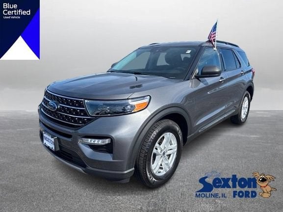 2021 Ford Explorer XLT in Carbonized Gray Metallic — front three-quarter view