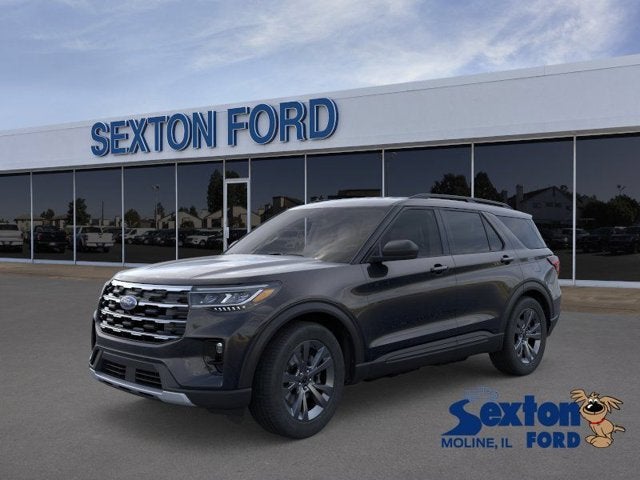2026 Ford Explorer Active in Agate Black Metallic — front three-quarter view
