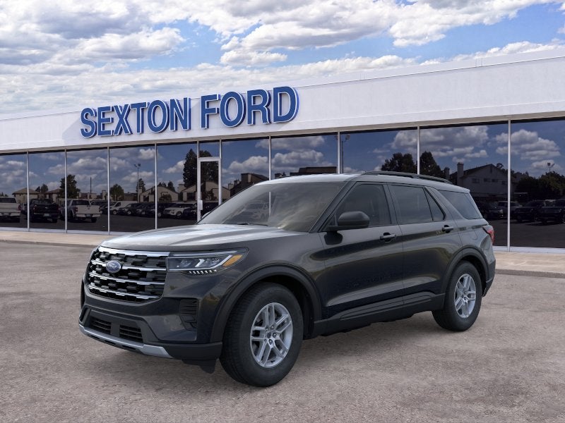 2026 Ford Explorer Active in Agate Black Metallic — front three-quarter view