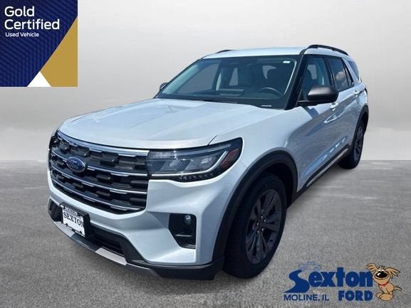 2025 Ford Explorer Active in Space White Metallic — front three-quarter view