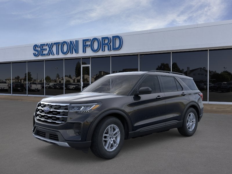 2026 Ford Explorer Active in Agate Black Metallic — front three-quarter view