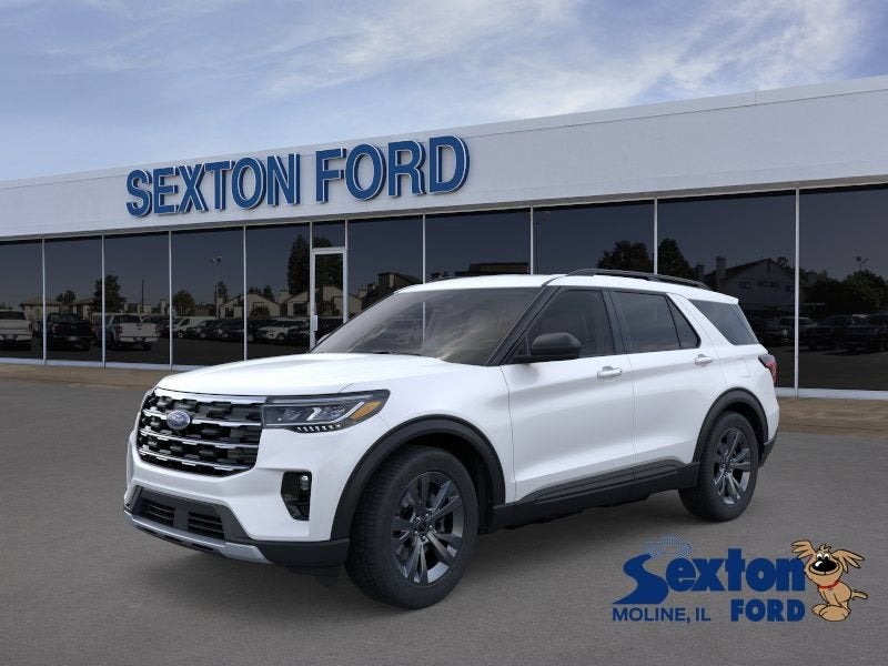 2026 Ford Explorer Active in Star White Metallic Tri-Coat — front three-quarter view