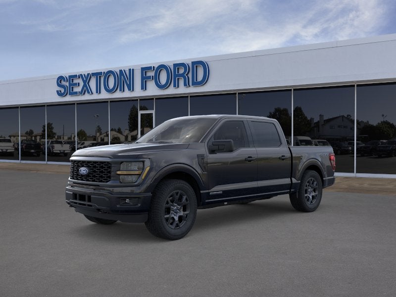 2026 Ford F-150 STX in Agate Black Metallic — front three-quarter view