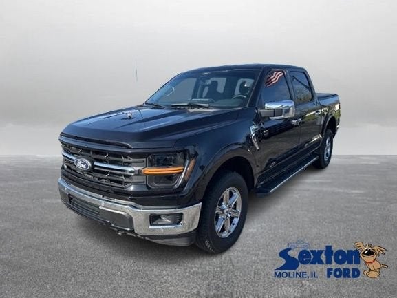 2024 Ford F-150 XLT in Agate Black Metallic — front three-quarter view