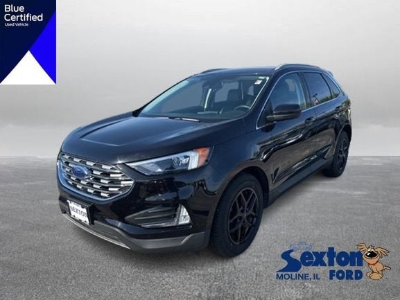 2022 Ford Edge SEL in Agate Black Metallic — front three-quarter view
