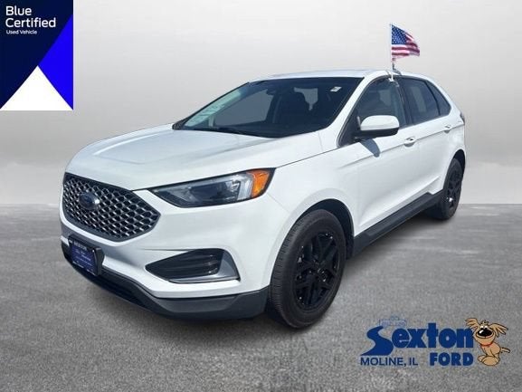 2023 Ford Edge SEL in Oxford White — front three-quarter view
