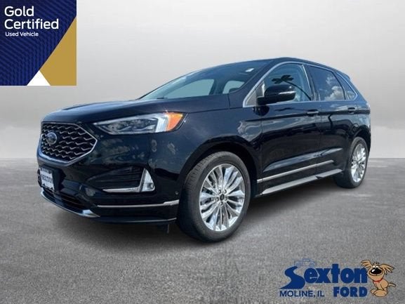 2024 Ford Edge Titanium in Agate Black Metallic — front three-quarter view