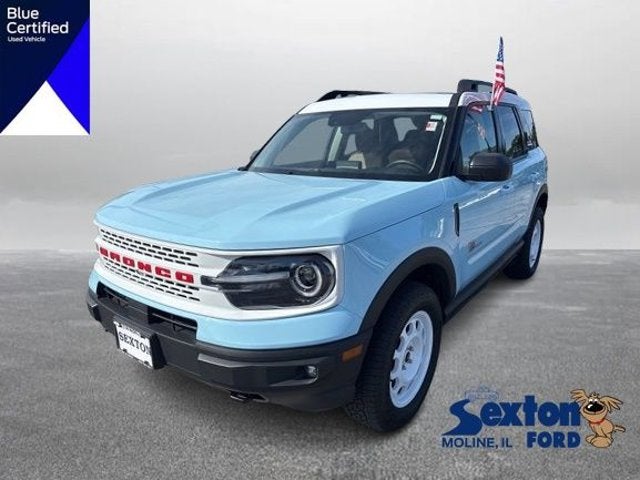 2023 Ford Bronco Sport Heritage Limited in Robins Egg Blue — front three-quarter view