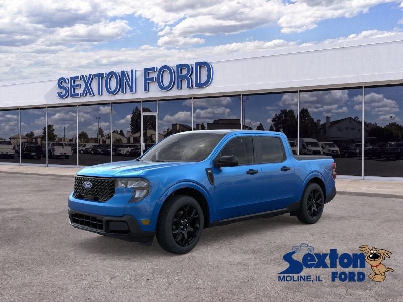 2026 Ford Maverick XLT in Velocity Blue — front three-quarter view