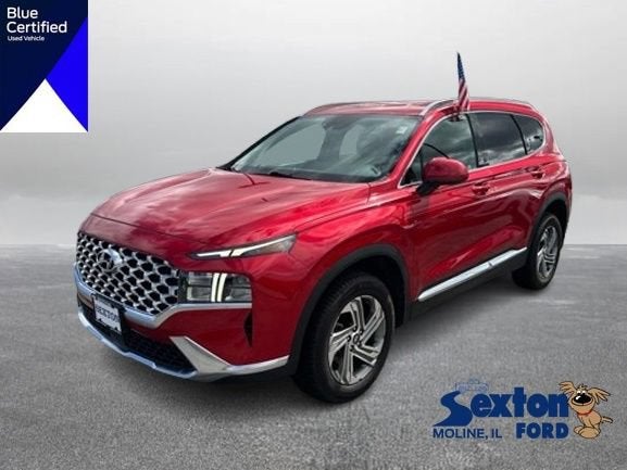2022 Hyundai Santa Fe SEL in Calypso Red — front three-quarter view