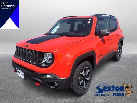2020 Jeep Renegade Trailhawk in Omaha Orange Clearcoat — front three-quarter view